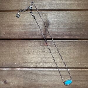 Kendra Scott Elisa Silver- turquoise necklace